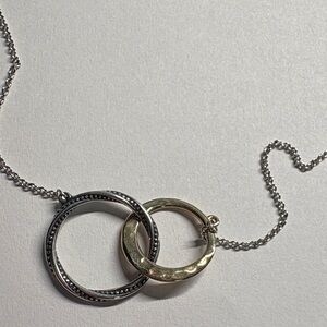 James Avery Sterling Silver and 14kt Gold Interlocking Necklace